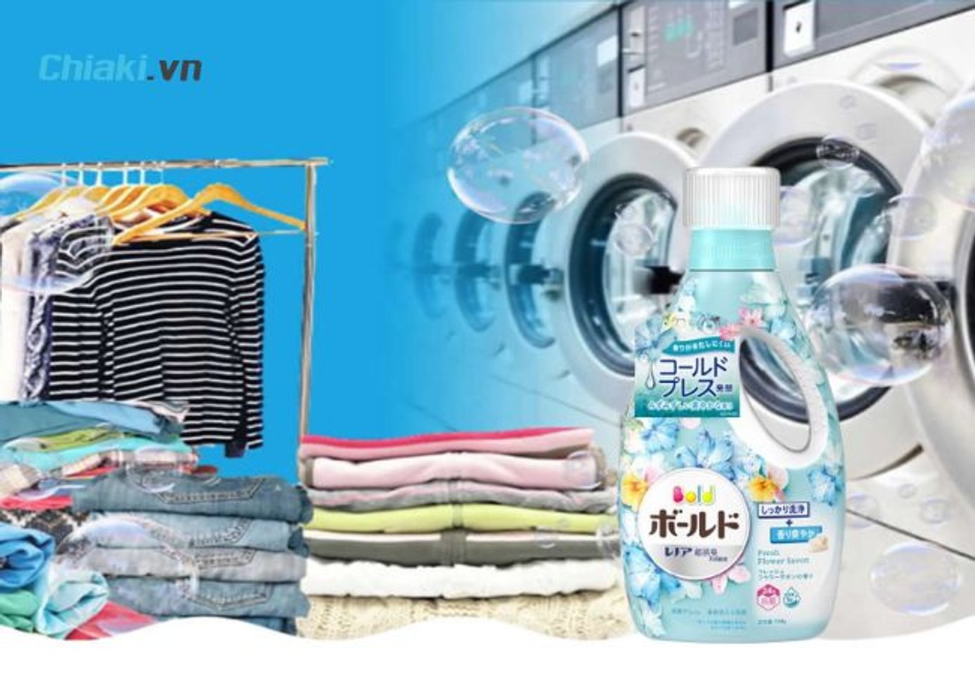 Nước giặt đồ Nhật Bản Bold P&G Aqua Pure Clean
