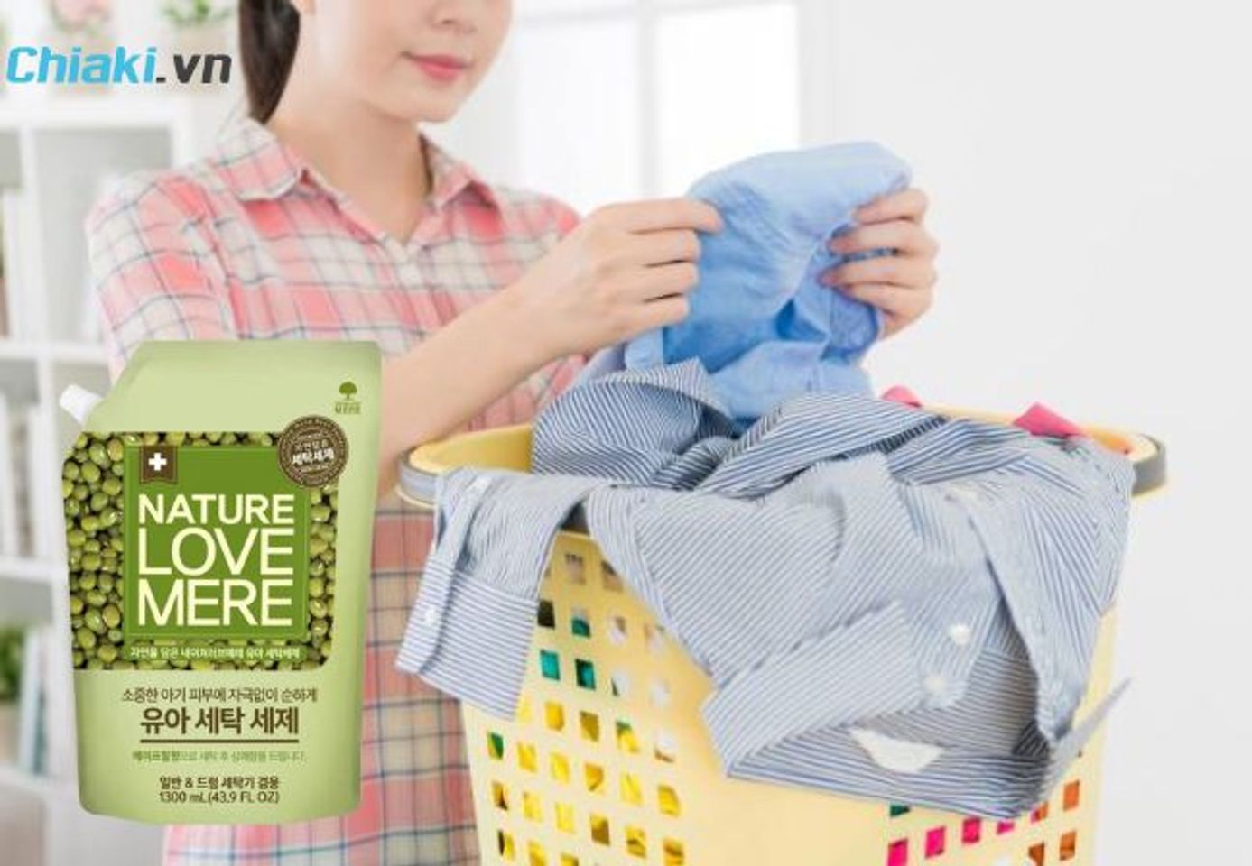 Nước giặt quần &aacute;o bằng tay Mung Bean Nature Love Mere