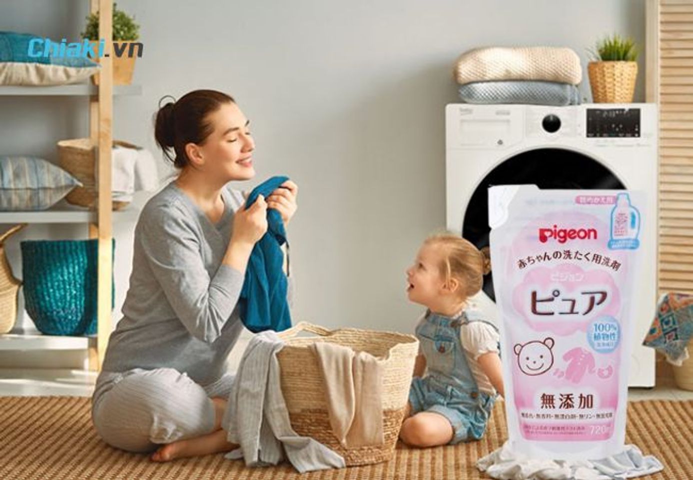 Nước giặt quần &aacute;o Nhật Bản Pigeon Pure cho b&eacute;