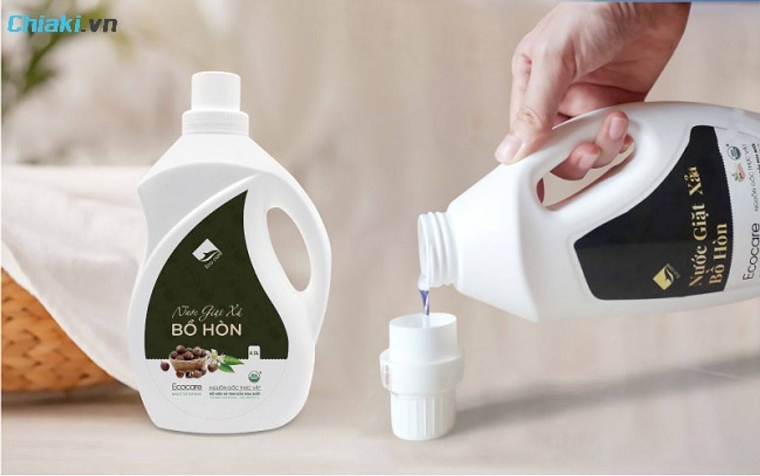 Nước giặt xả dịu nhẹ cho da tay Bồ H&ograve;n Ecocare tinh dầu bưởi 