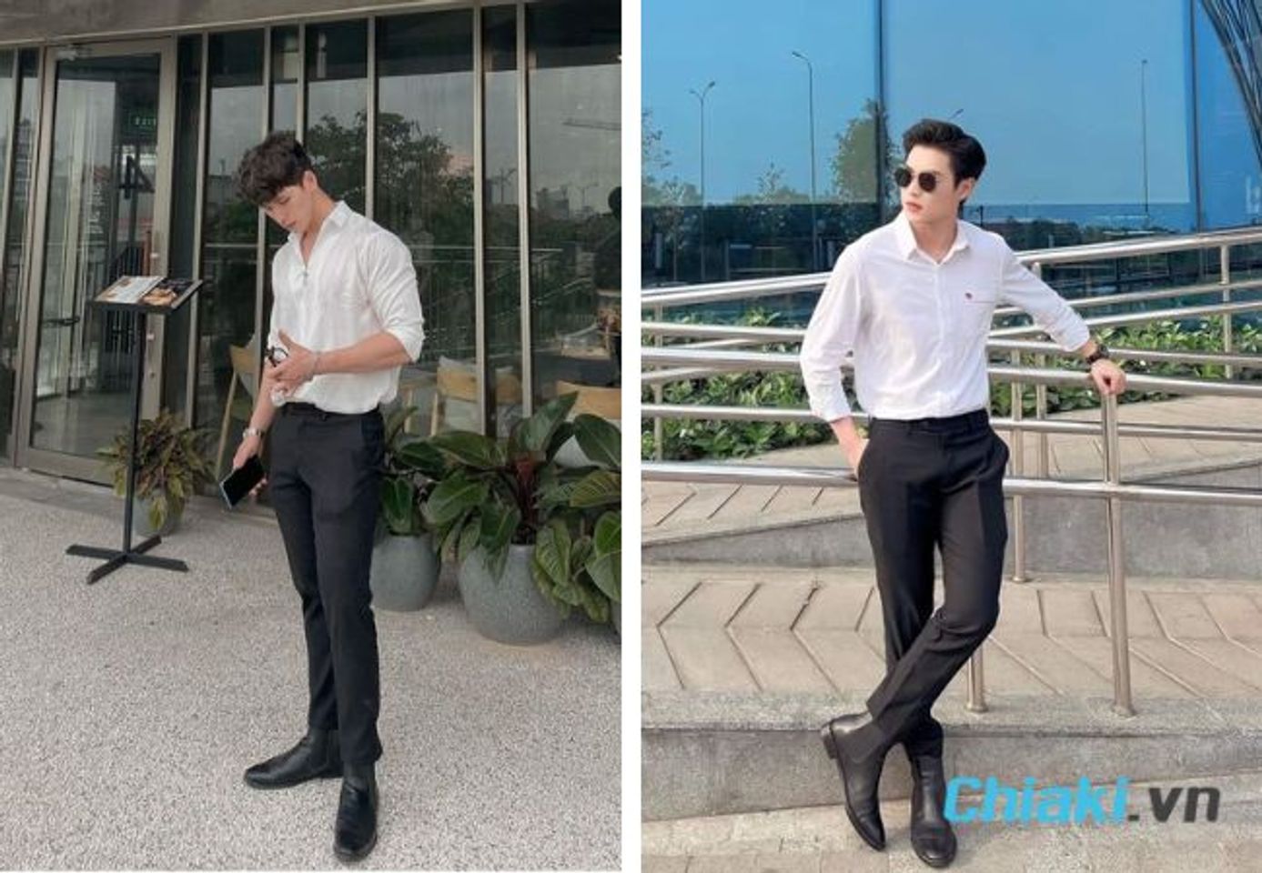 Phối chelsea boot nam với quần &acirc;u v&agrave; sơ mi