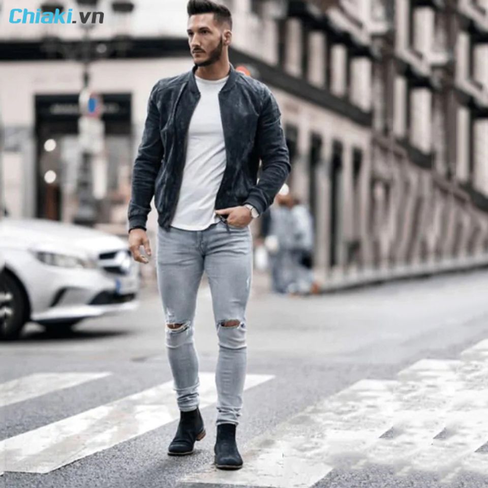 Phối đồ gi&agrave;y cổ cao nam theo phong c&aacute;ch đường phố