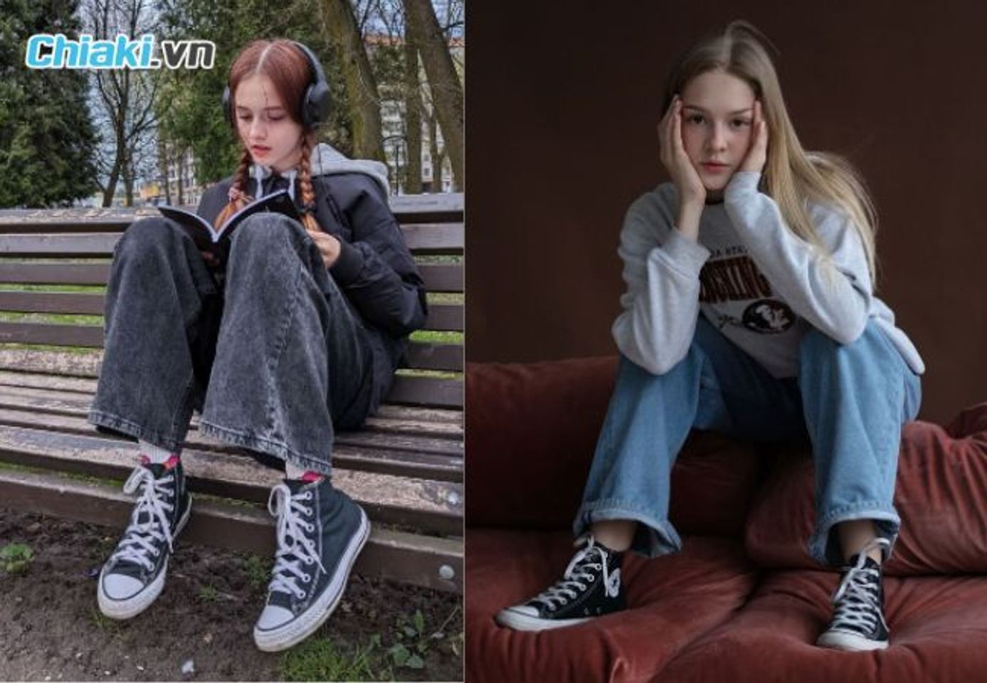 Phối đồ phong c&aacute;ch năng động đi học với Converse