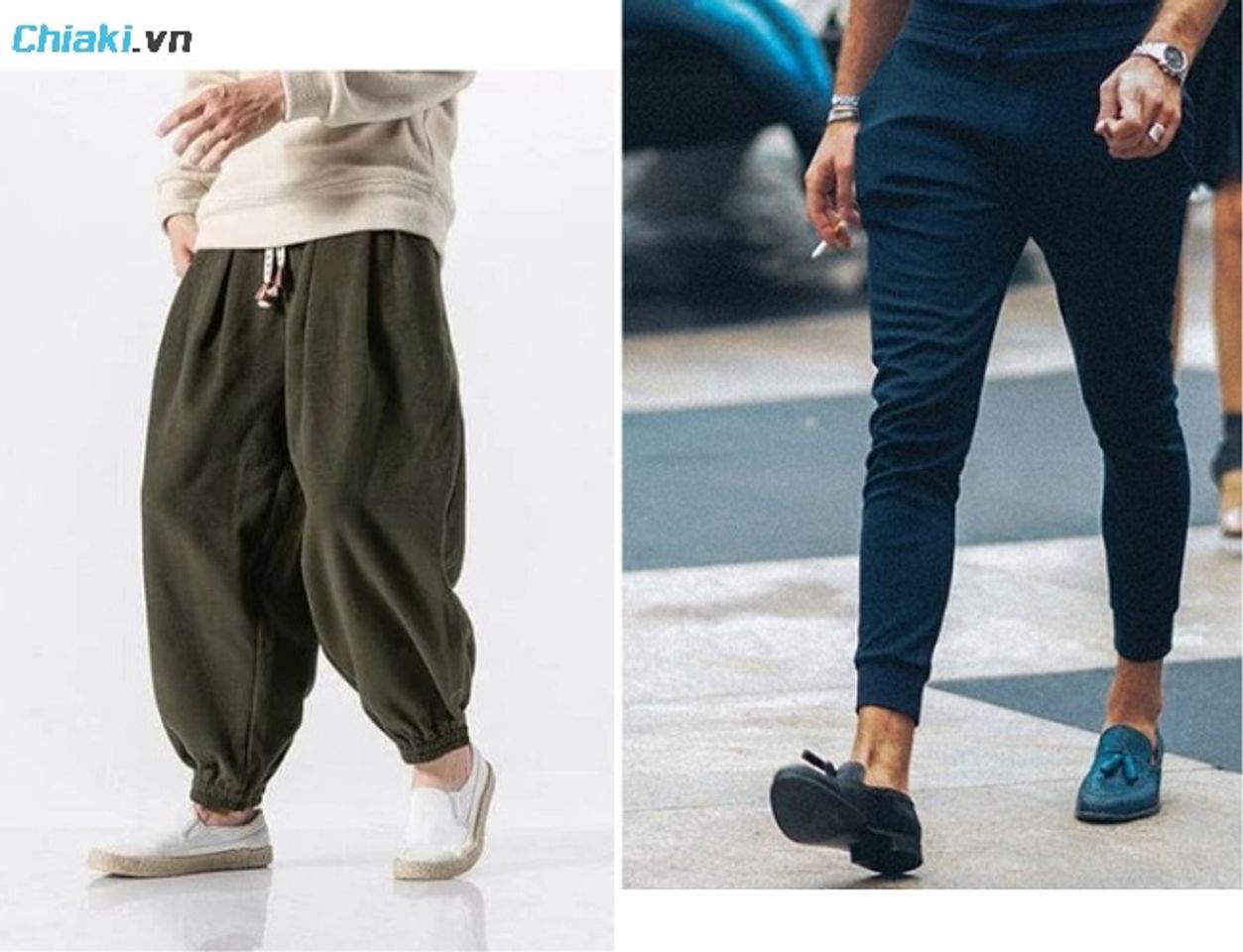 Phối đồ với gi&agrave;y lười nam c&ugrave;ng quần jogger khiến bạn tr&ocirc;ng hiện đại