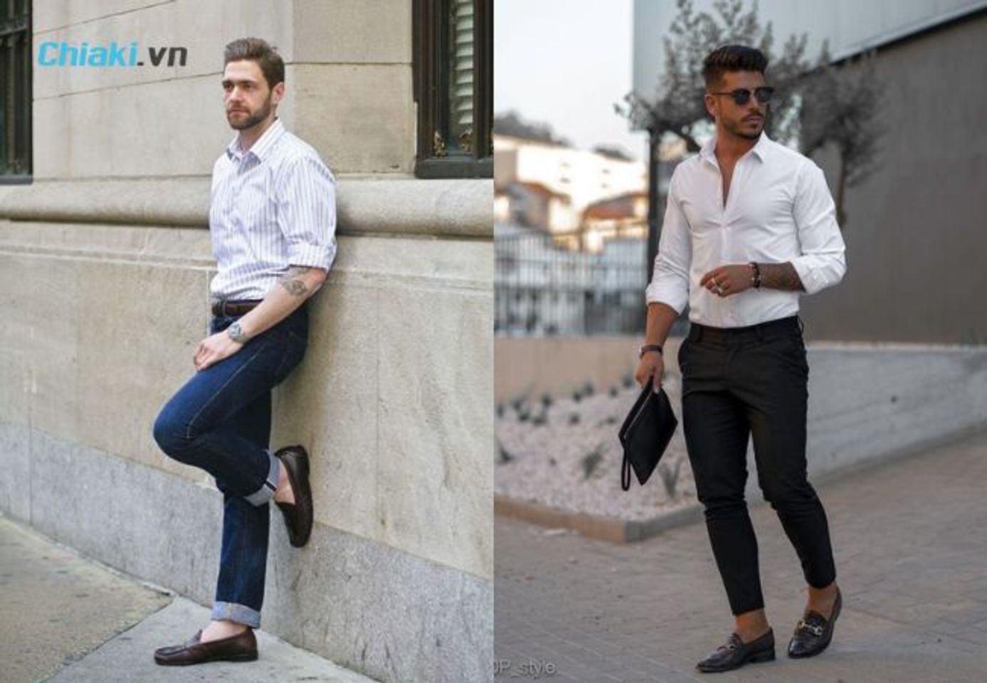 Phối đồ với gi&agrave;y lười nam v&agrave; &aacute;o sơ mi lịch sự ph&ugrave; hợp mọi ho&agrave;n cảnh