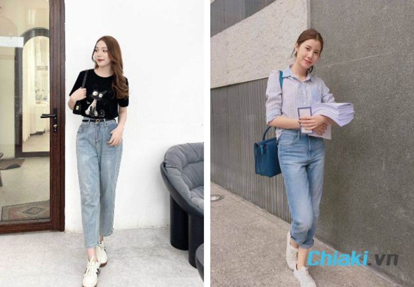 Phối đồ với gi&agrave;y sneaker nữ v&agrave; quần baggy