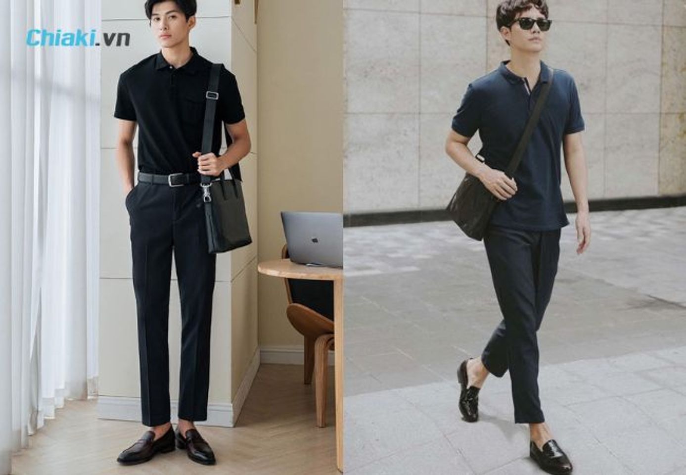 Gi&agrave;y lười nam, quần &acirc;u v&agrave; &aacute;o polo theo phong c&aacute;ch c&ocirc;ng sở t&ocirc;n l&ecirc;n vẻ trang trọng