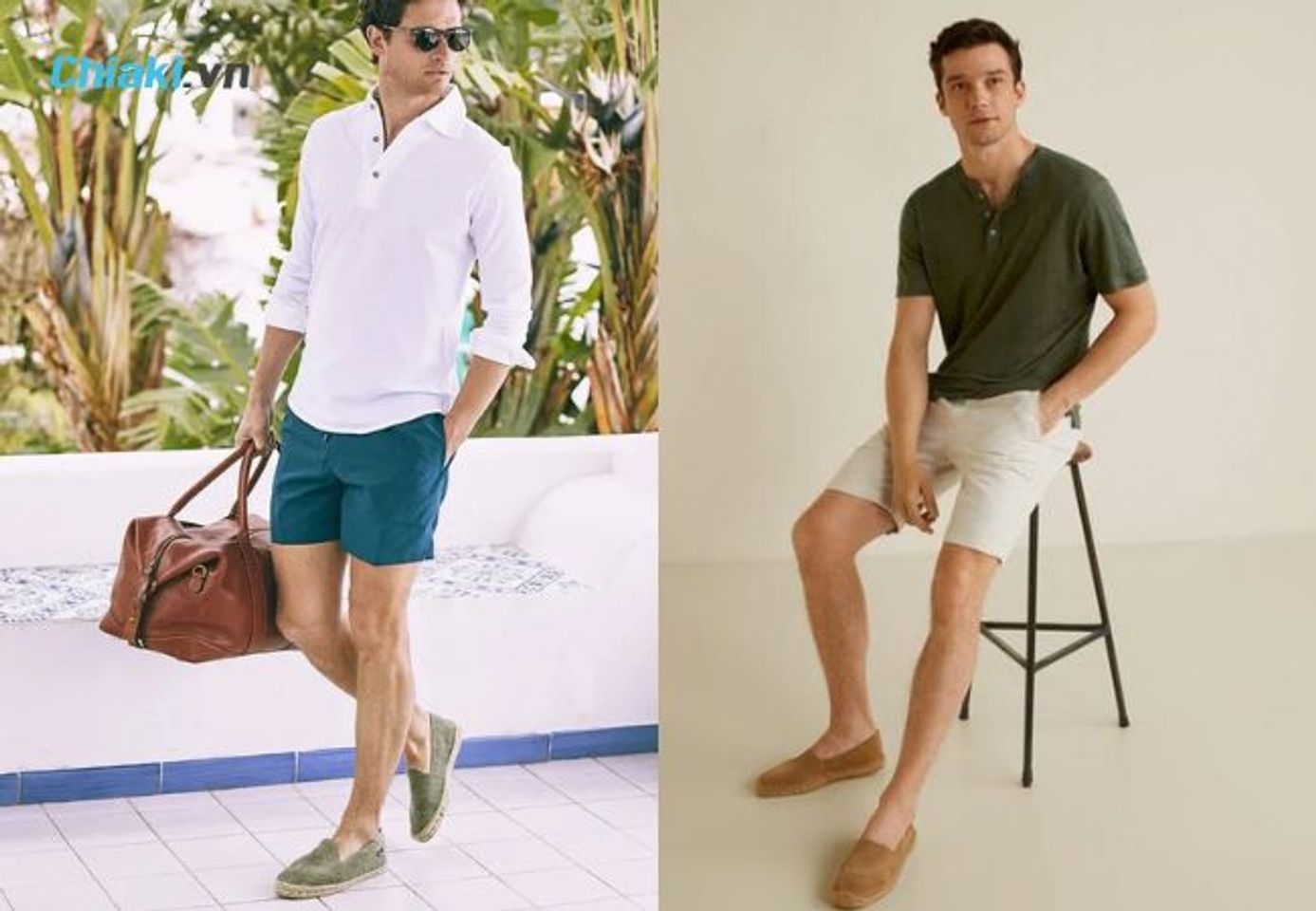 Mix gi&agrave;y lười vải nam v&agrave; quần short tạo n&ecirc;n phong c&aacute;ch thoải m&aacute;i