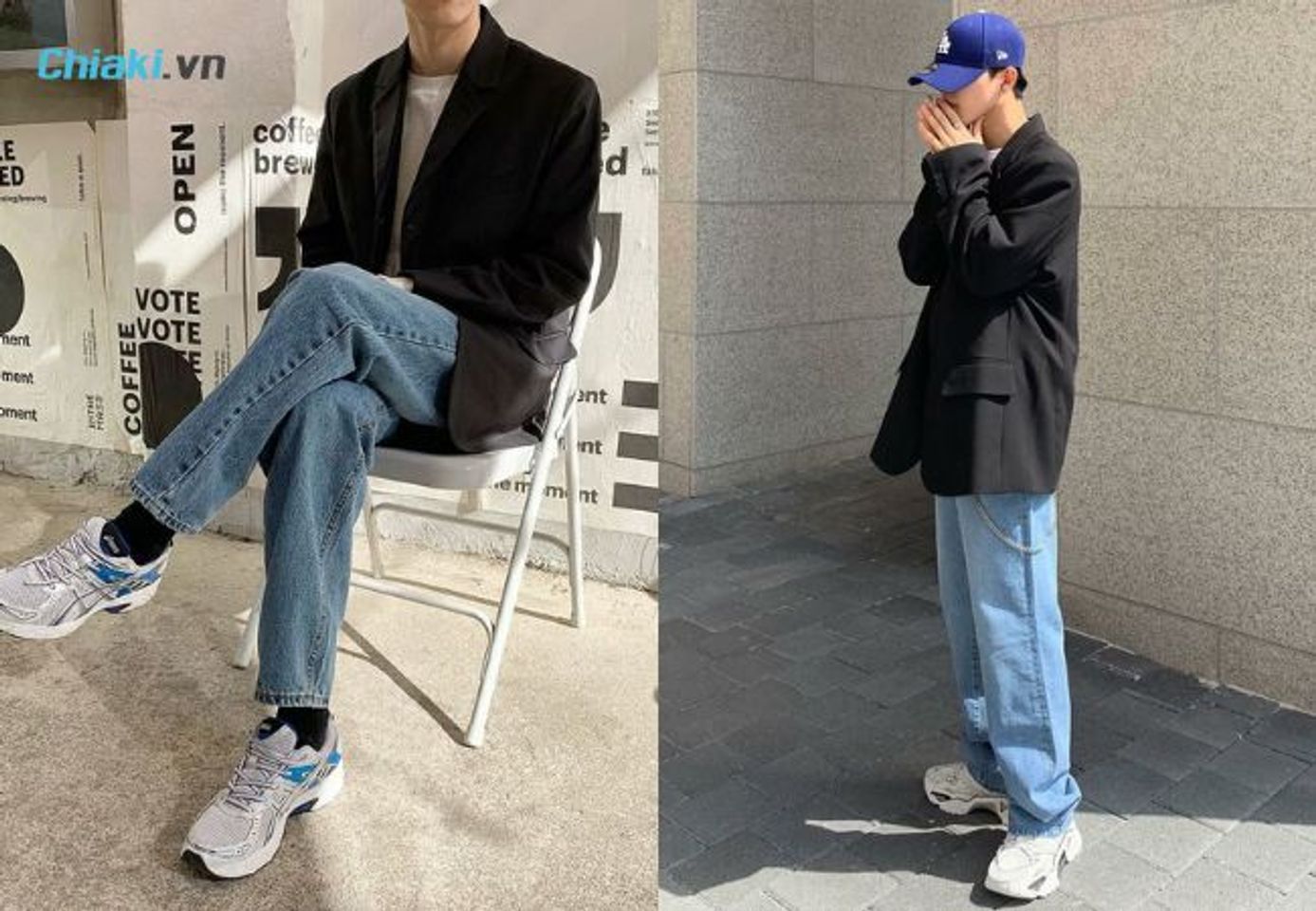 Phối quần jean nam với gi&agrave;y sneaker tạo vẻ ngo&agrave;i năng động