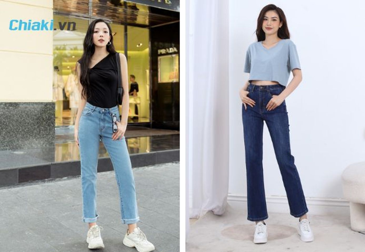 Quần jeans ống đứng