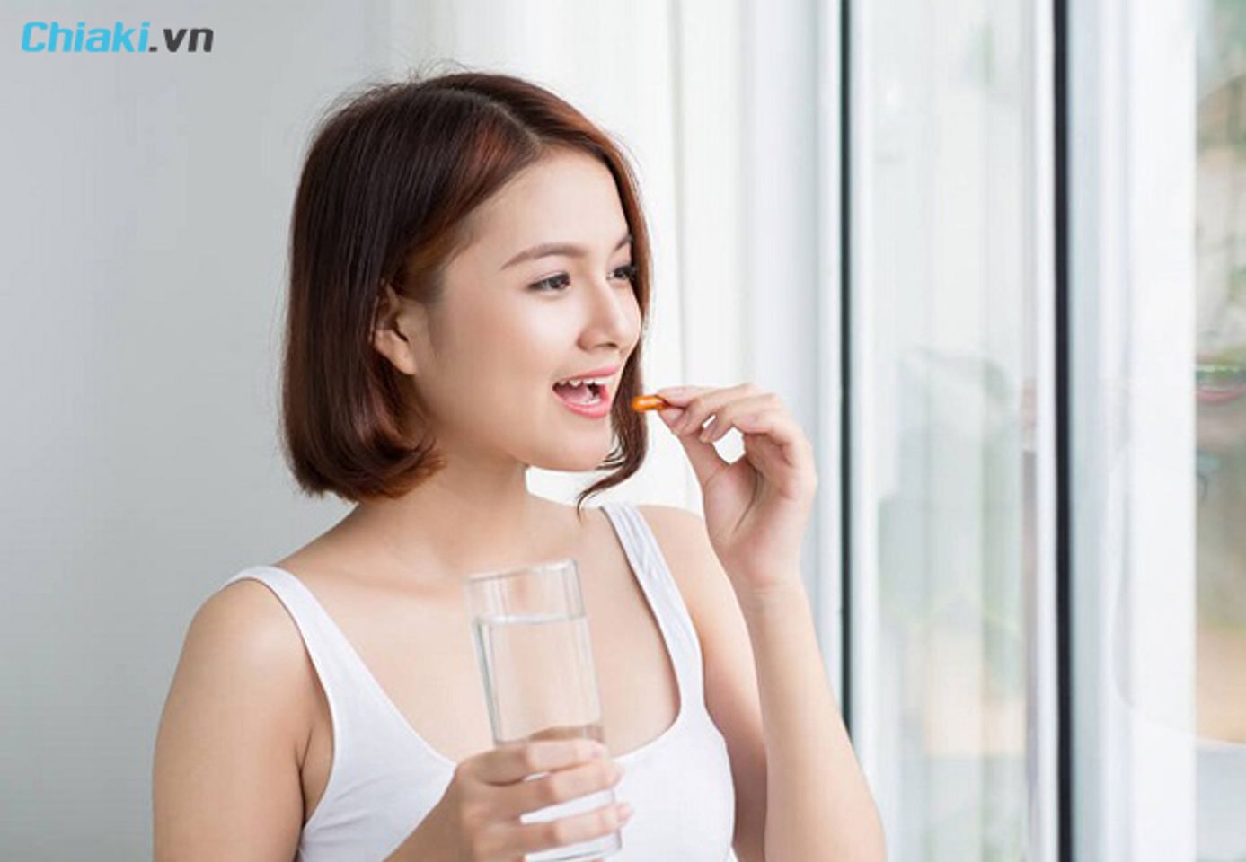 Sử dụng vi&ecirc;n uống l&agrave;m se kh&iacute;t v&ugrave;ng k&iacute;n