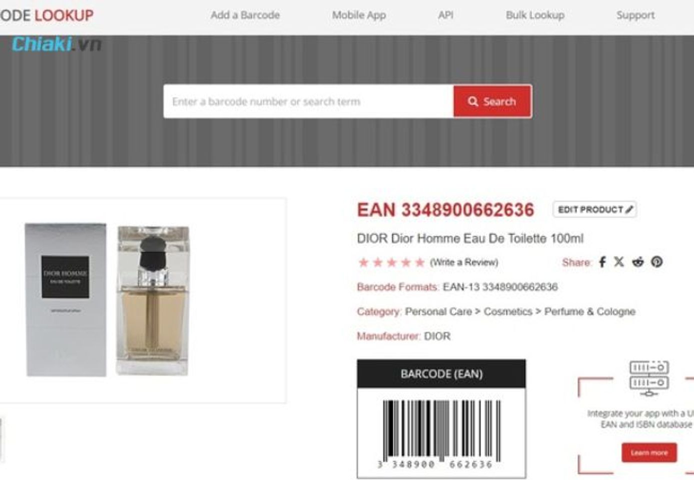 Sử dụng web check m&atilde; vạch nước hoa