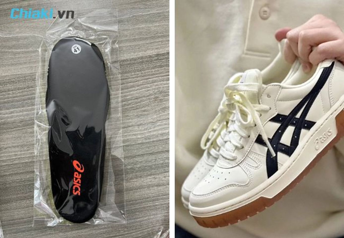 Cách check giày Asics th&acirc;̣t giả th&ocirc;ng qua lót giày