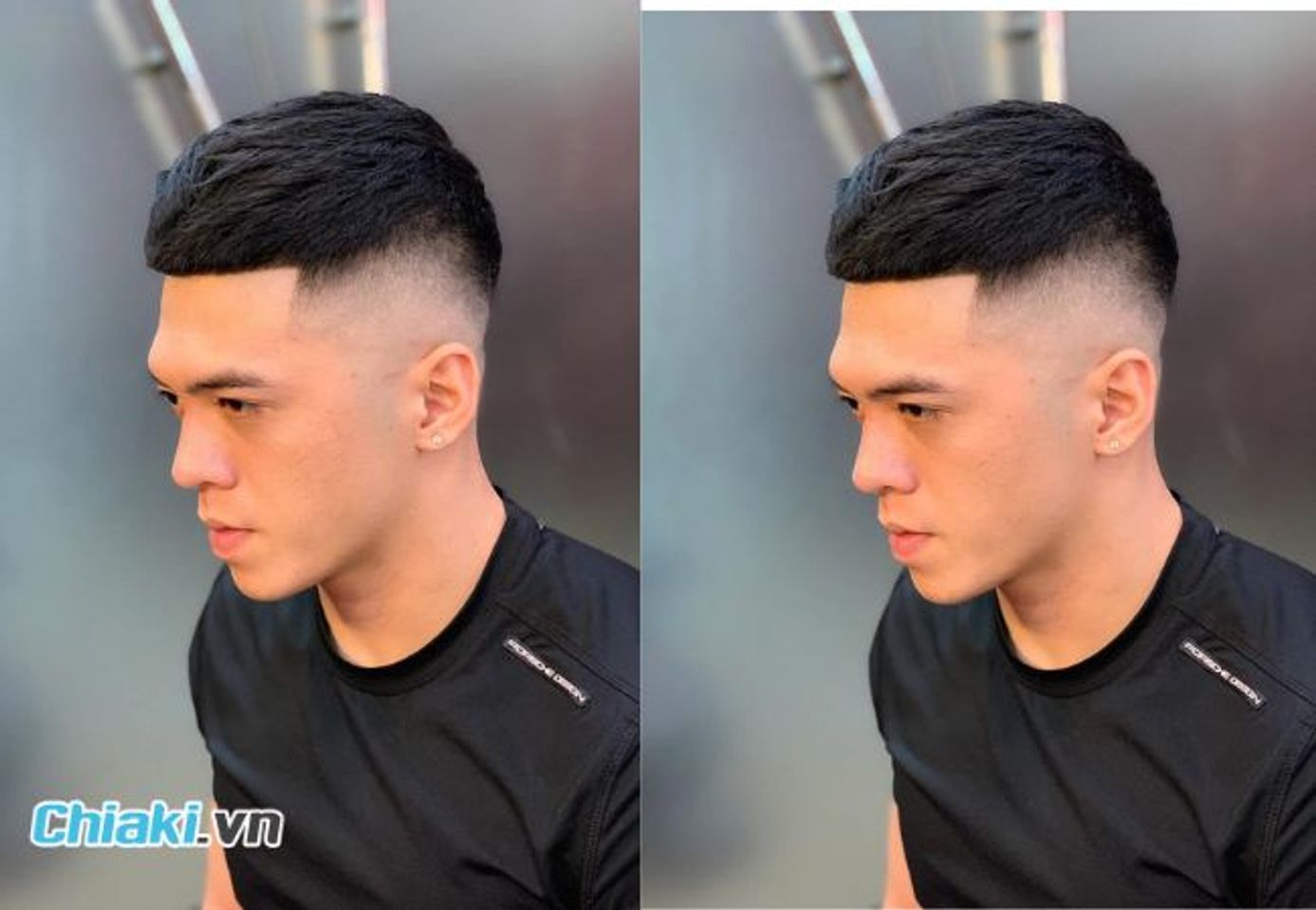 Tóc đầu đinh nam Undercut Mohican với phần mái dài, mạnh mẽ và cá tính.