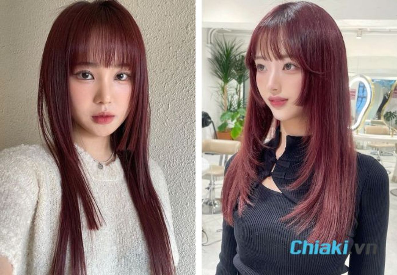 T&oacute;c hime m&agrave;u n&acirc;u đỏ cherry