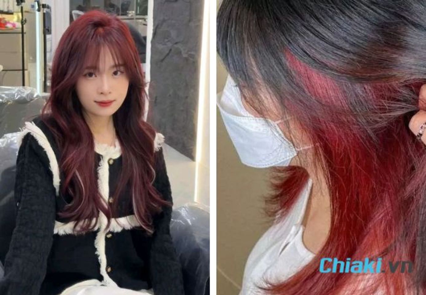 T&oacute;c n&acirc;u đỏ cherry highlight