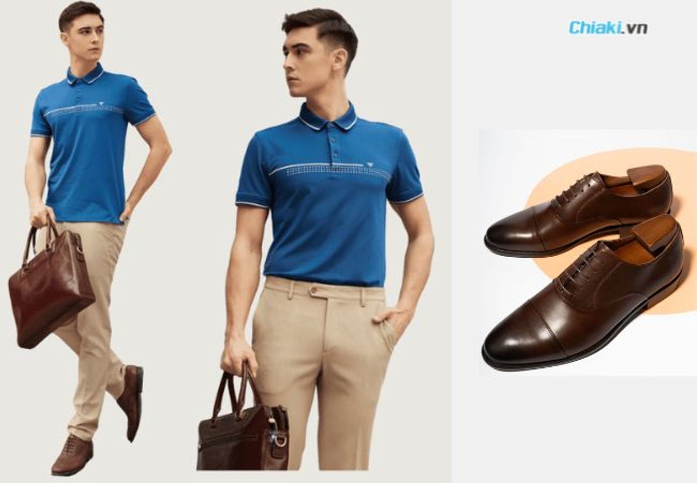 &Aacute;o Polo nam phối với gi&agrave;y da hoặc gi&agrave;y Oxford