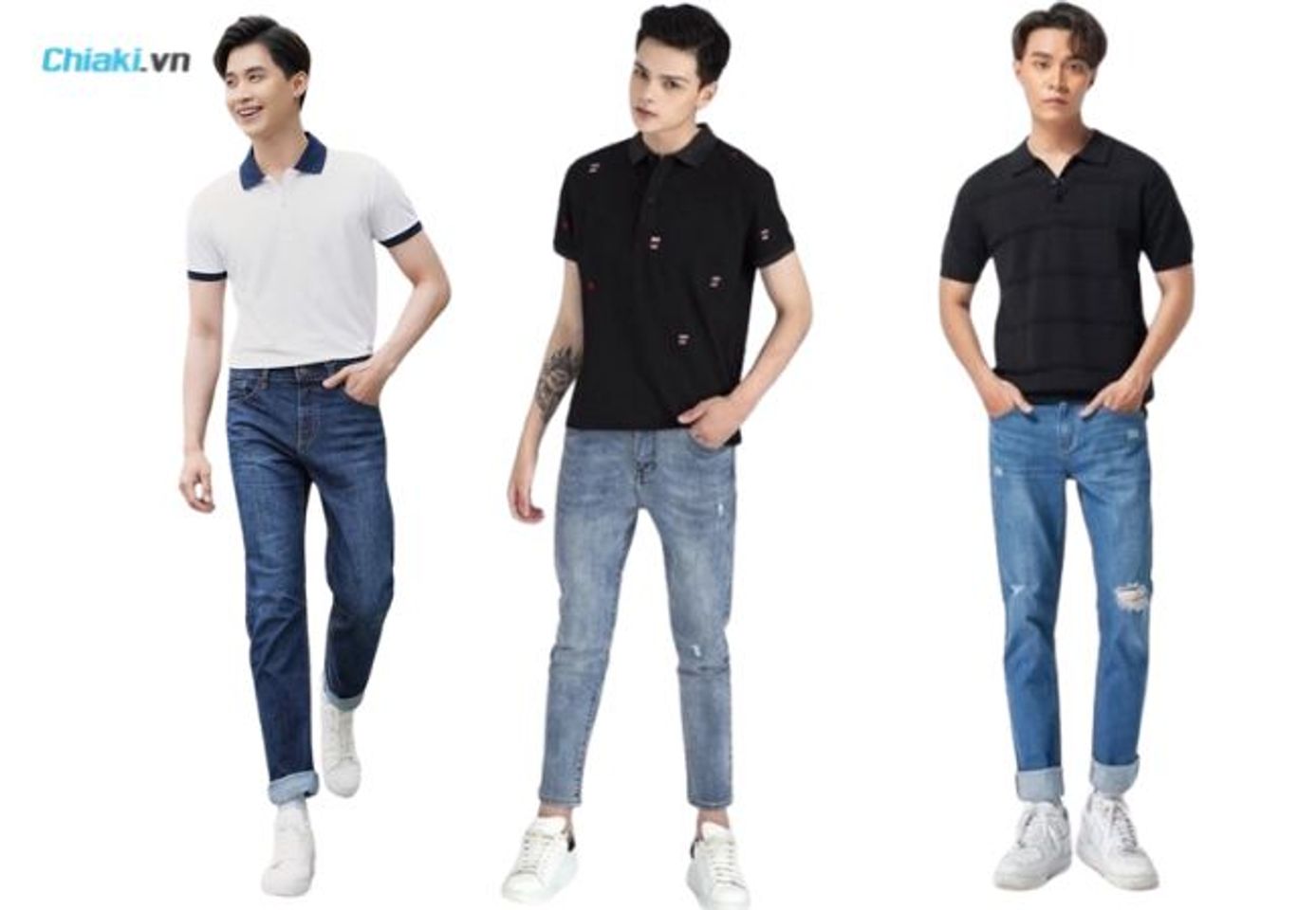 &Aacute;o Polo nam phối với quần jean, đơn giản, thoải m&aacute;i