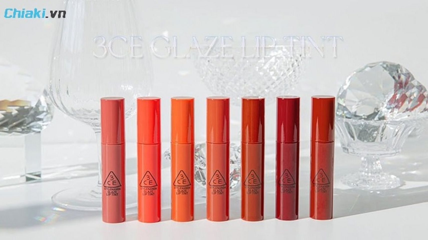 Bảng m&agrave;u son 3CE Glaze Lip Tint dạng kem