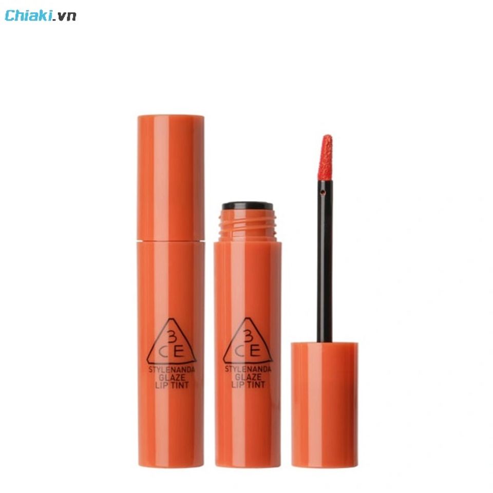 Bảng m&agrave;u son 3CE Glaze Lip Tint thiết kế vỏ b&oacute;ng