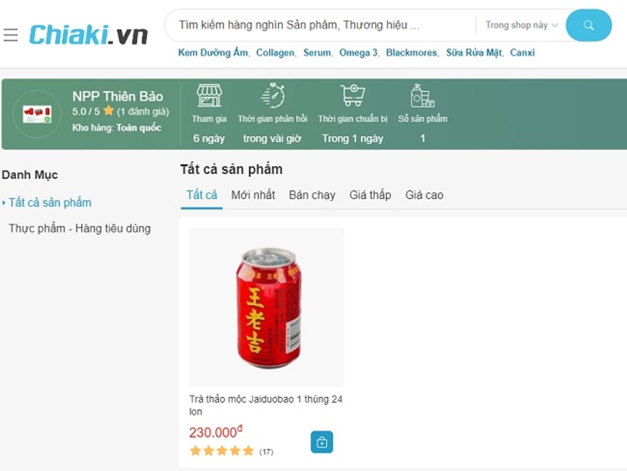 Gian h&agrave;ng NPP Thi&ecirc;n Bảo tr&ecirc;n Chiaki.vn l&agrave; đơn vị tin cậy mua sắm h&agrave;ng ti&ecirc;u d&ugrave;ng