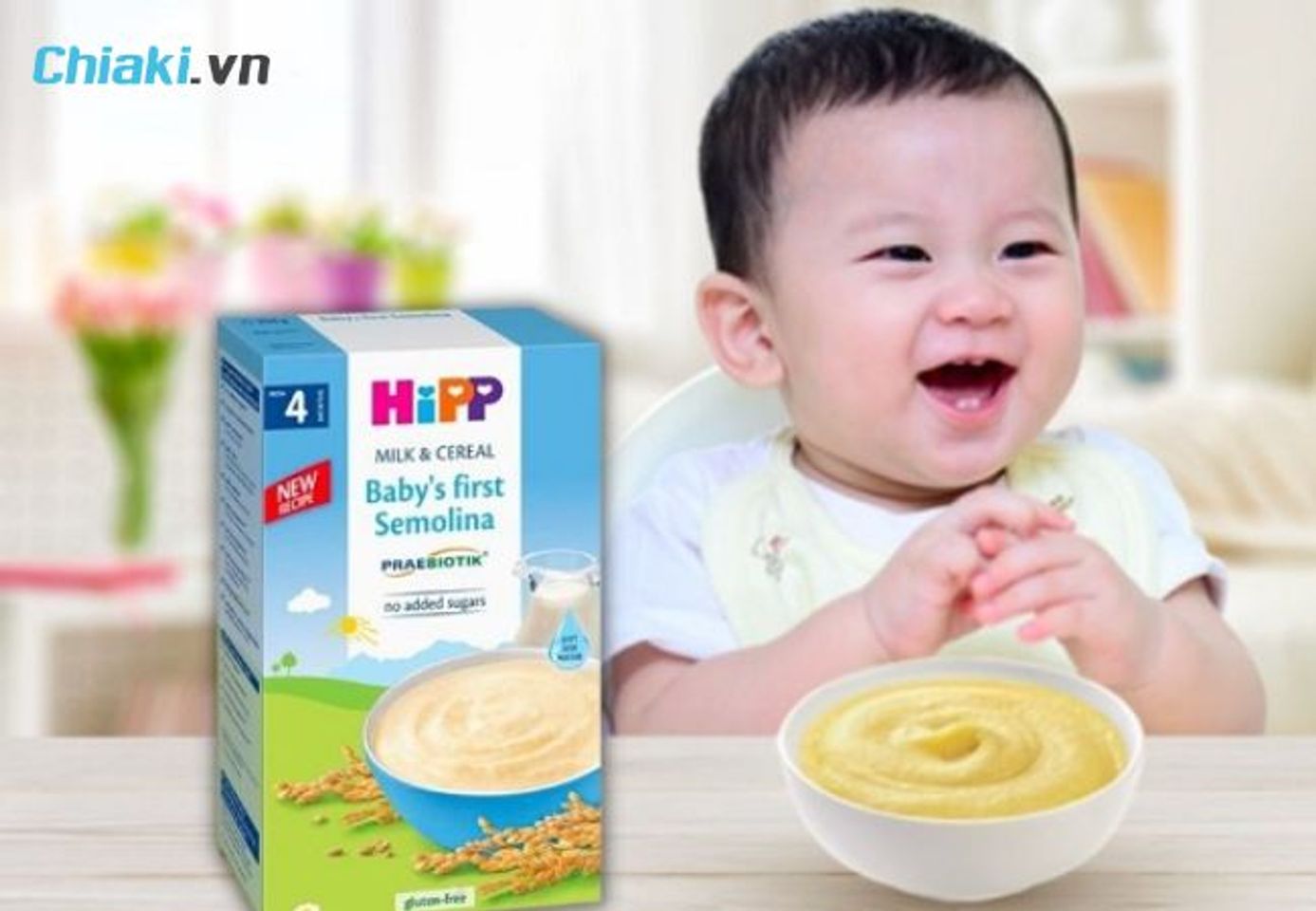 Kết hợp bột ăn dặm Hipp với nước &eacute;p hoa quả