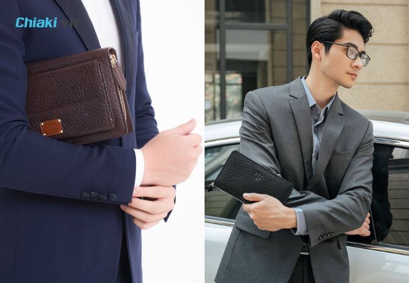 Sử dụng th&ecirc;m phụ kiện v&iacute; da cầm tay mang tới sự sang trọng v&agrave; đẳng cấp