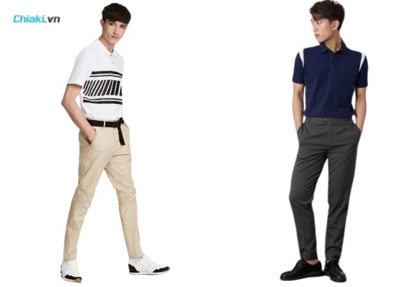Phối đồ &aacute;o polo nam kết hợp c&ugrave;ng quần Chinos hiện đại