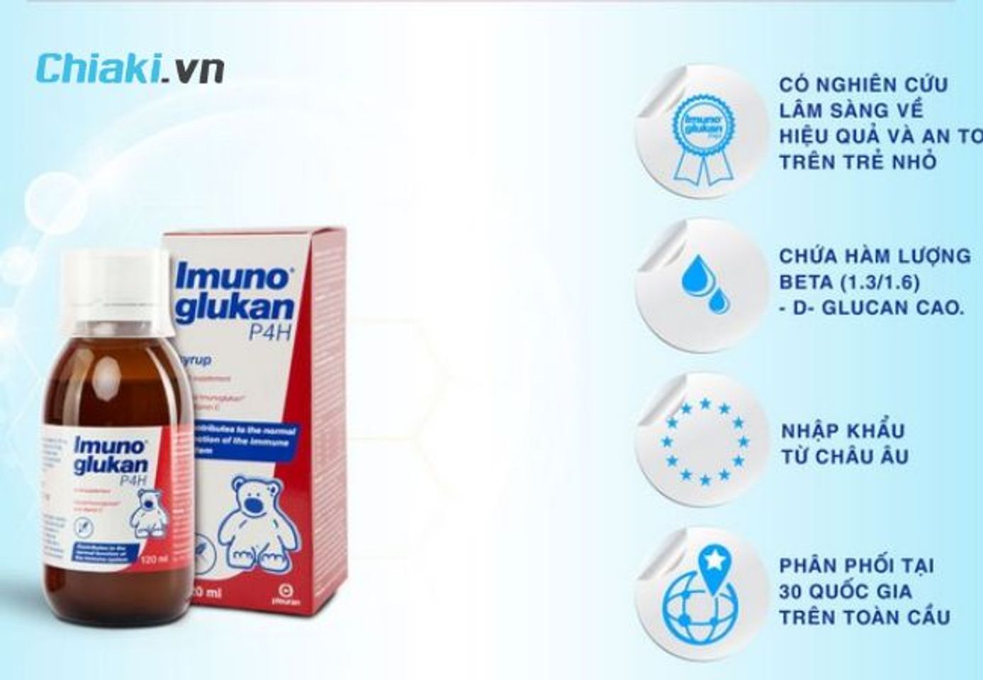 Siro ImunoGlukan P4H tăng đề kh&aacute;ng bổ phổi cho b&eacute;