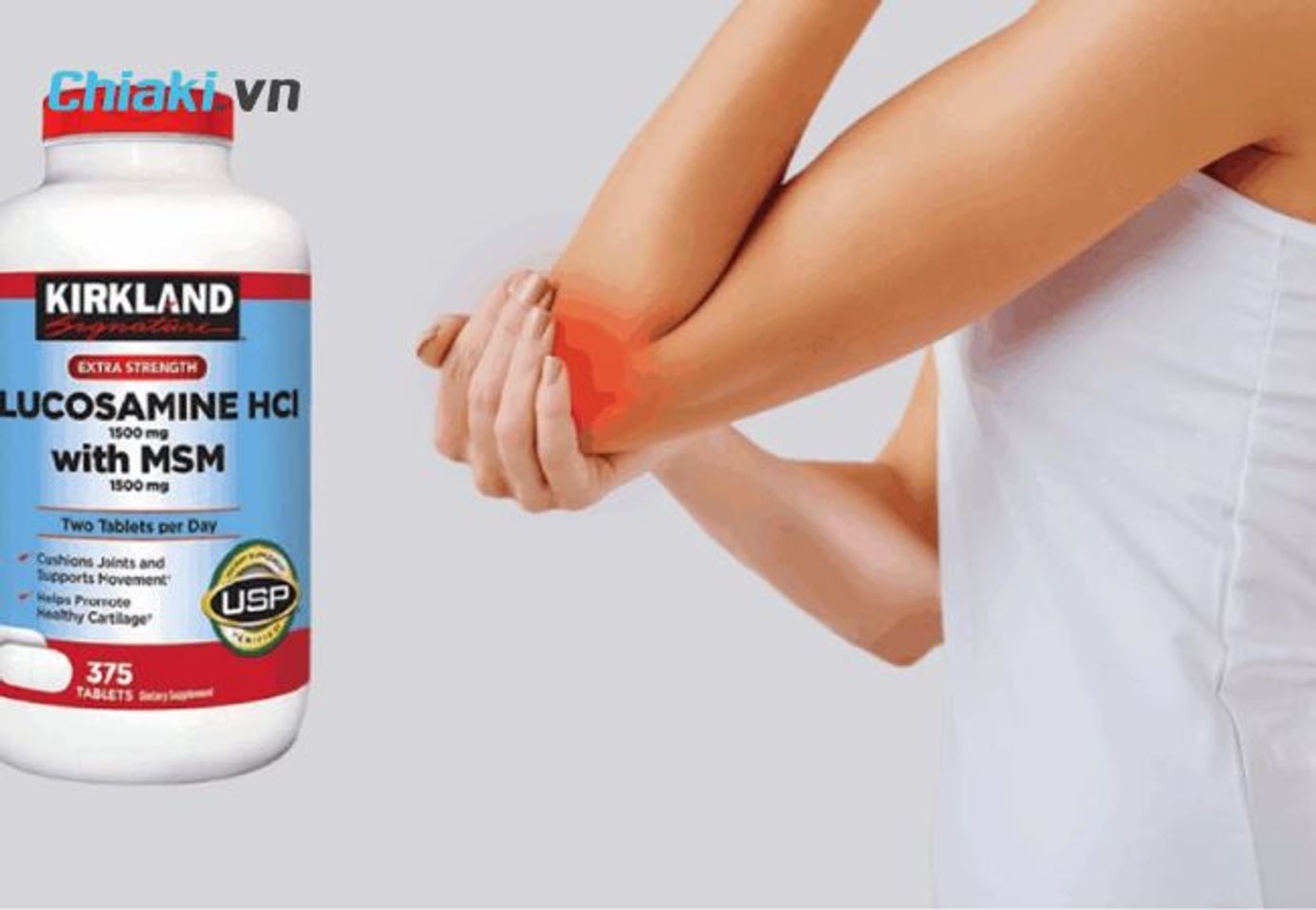 Vi&ecirc;n uống bổ khớp của Mỹ Glucosamine HCL 1500mg Kirkland with MSM