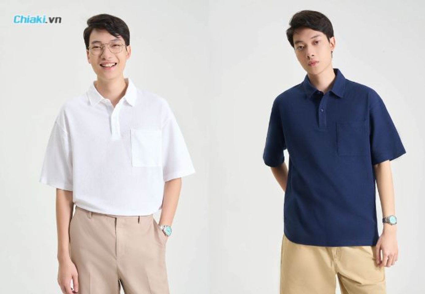 &Aacute;o Polo nam form rộng c&oacute; t&uacute;i