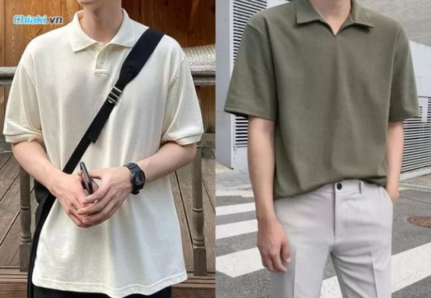 &Aacute;o polo nam form rộng trơn
