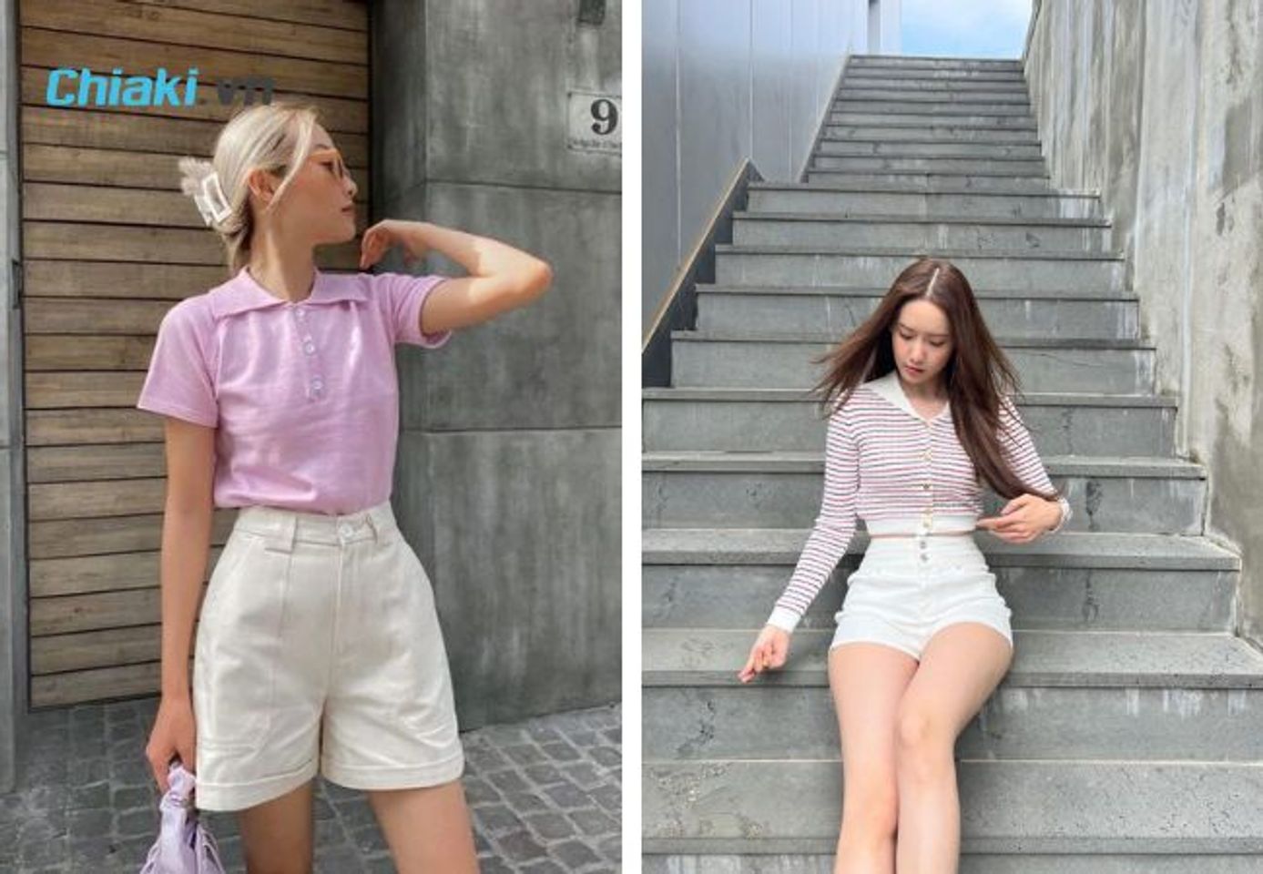 &Aacute;o polo nữ mix c&ugrave;ng quần short
