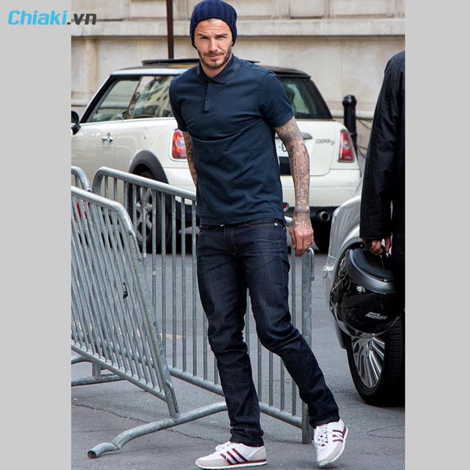 &aacute;o polo trung ni&ecirc;n phối với quần jeans
