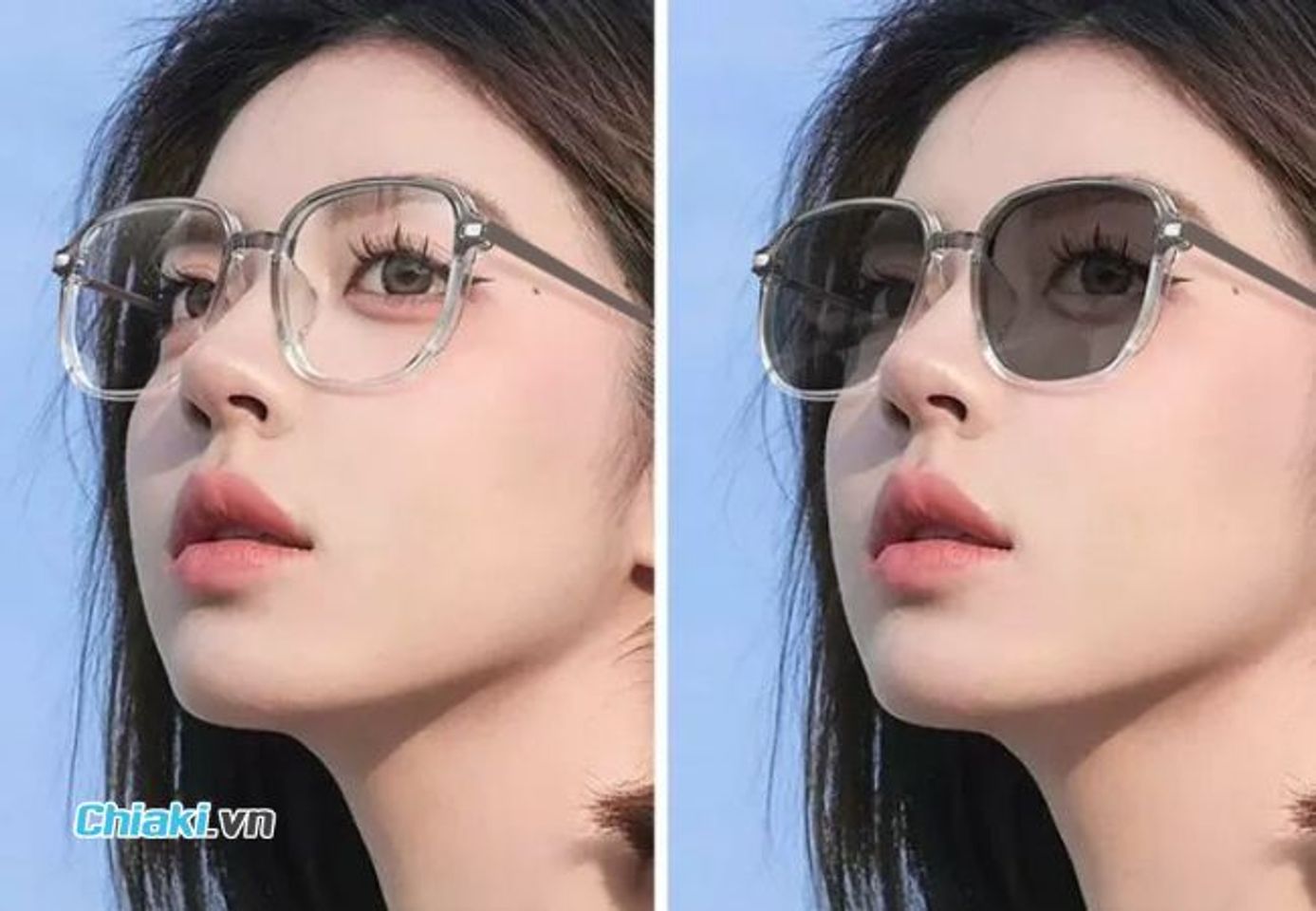 Gọng k&iacute;nh cho mặt d&agrave;i nữ đẹp, mắt k&iacute;nh 2 m&agrave;u