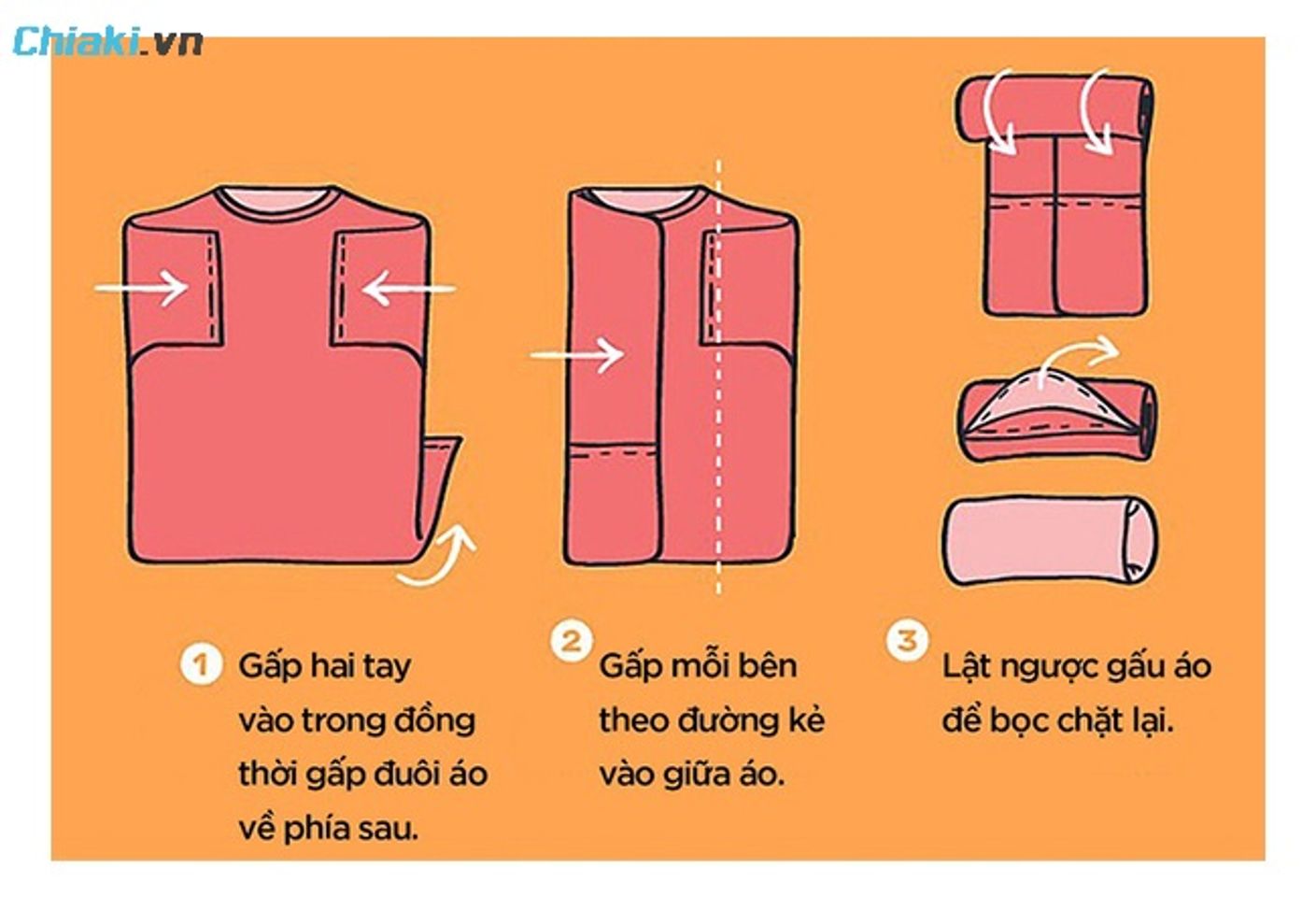 C&aacute;ch gấp &aacute;o ph&ocirc;ng c&oacute; cổ kiểu qu&acirc;n đội si&ecirc;u gọn