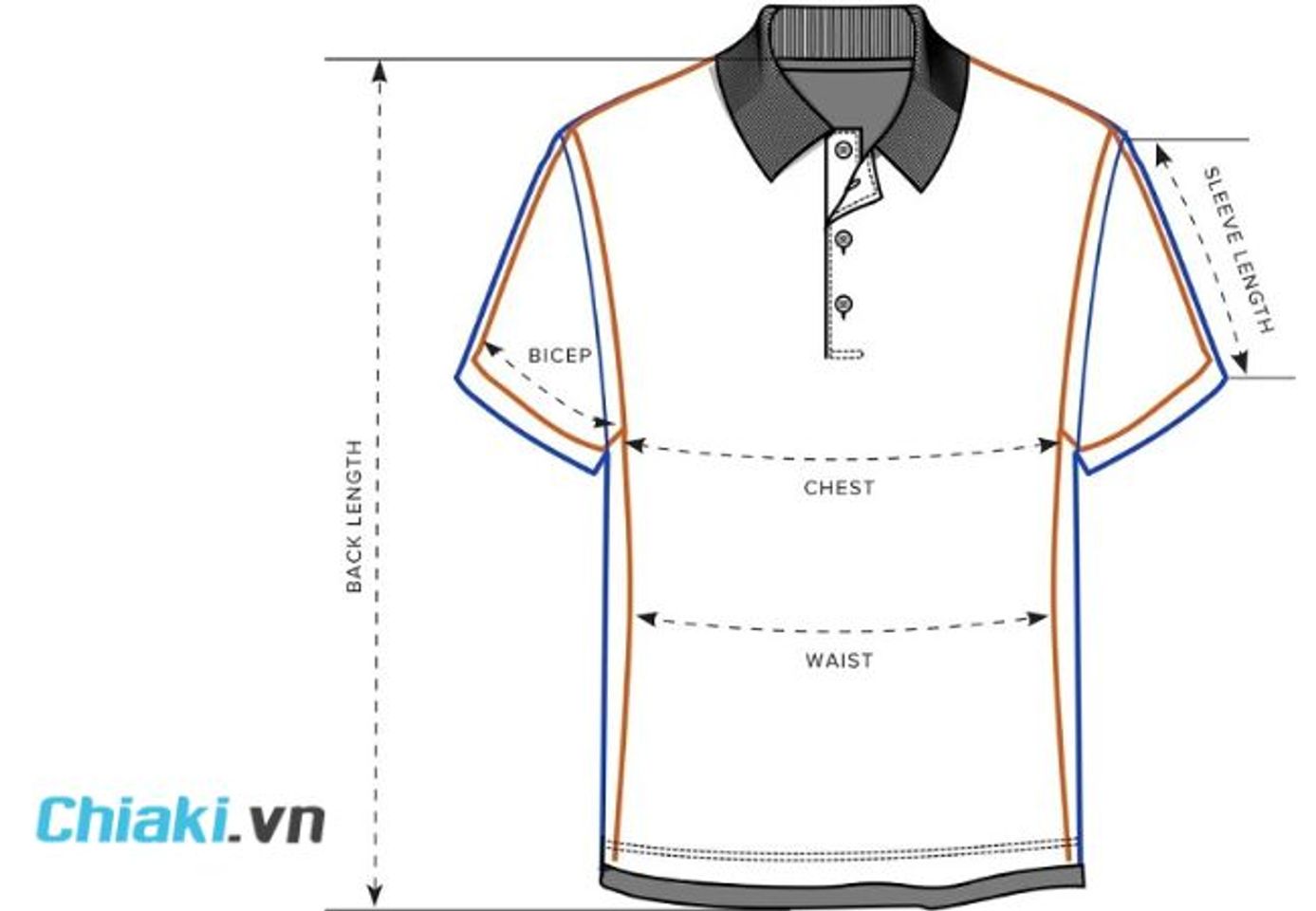 Chọn size &aacute;o polo nam theo số đo