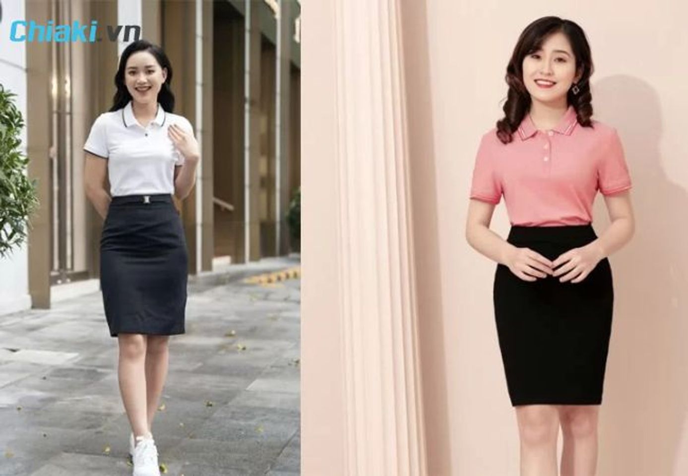 Phối &aacute;o polo c&ugrave;ng ch&acirc;n v&aacute;y b&uacute;t ch&igrave;
