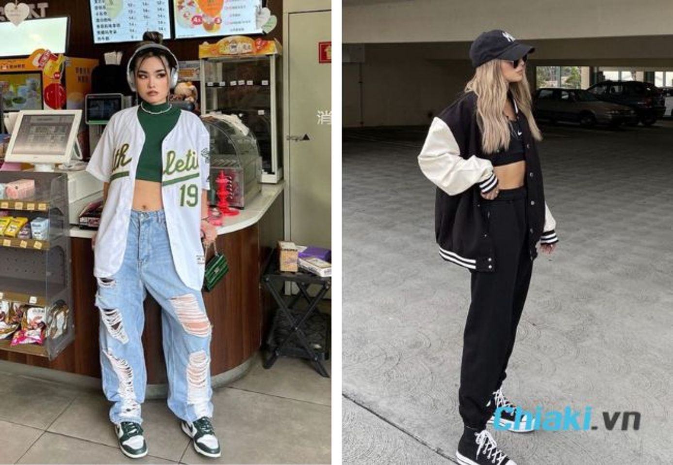 Phối đồ với &aacute;o b&oacute;ng ch&agrave;y v&agrave; &aacute;o croptop