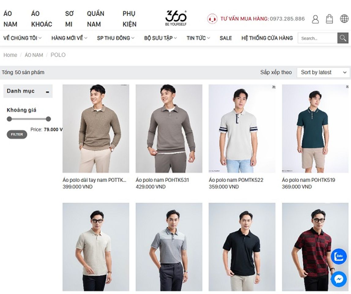Shop &aacute;o polo nam - 360 Boutique