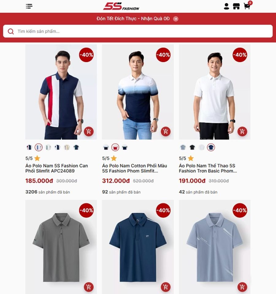 Shop &aacute;o polo nam - 5S Fashion