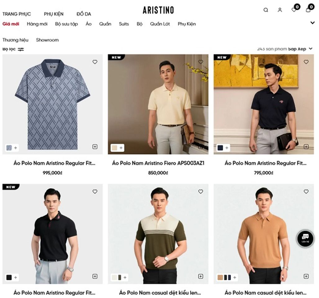 Shop &aacute;o polo nam - Aristino