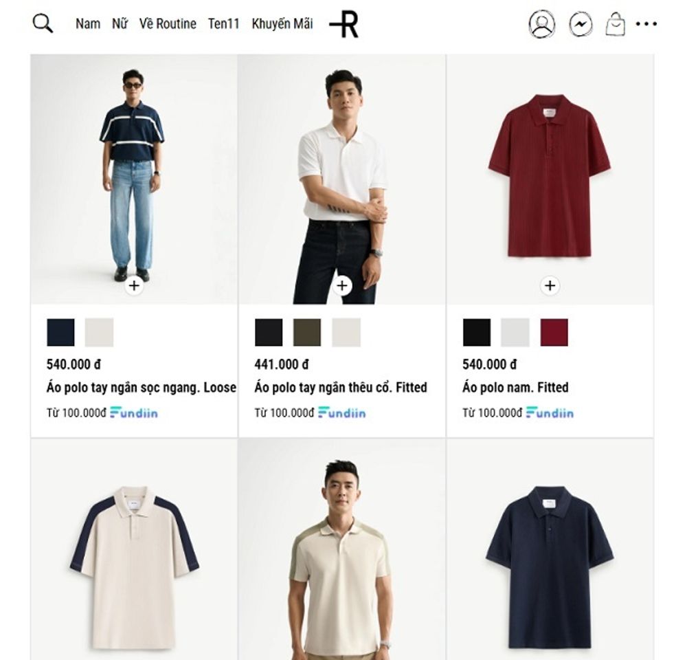 Shop &aacute;o polo nam - Routine