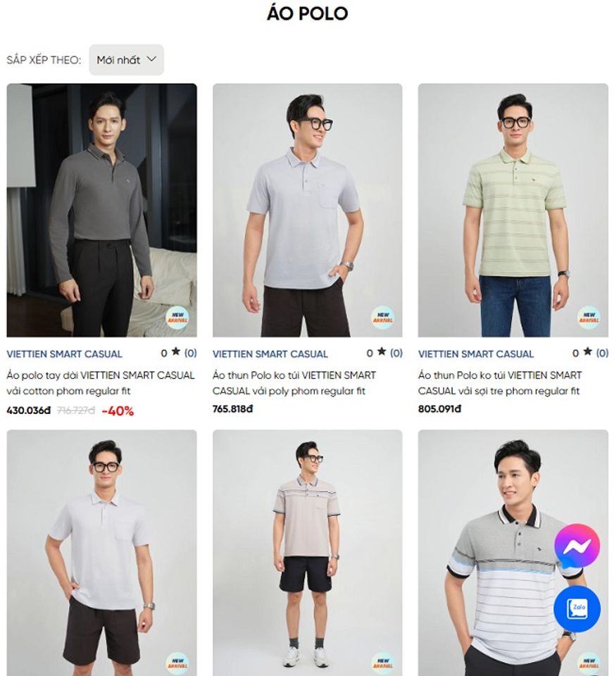 Shop &aacute;o polo nam - Việt Tiến