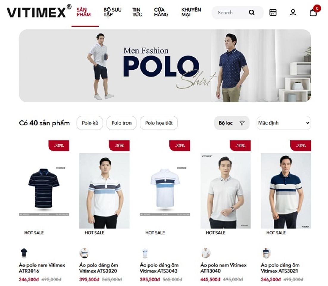 Shop &aacute;o polo nam - Vitimex