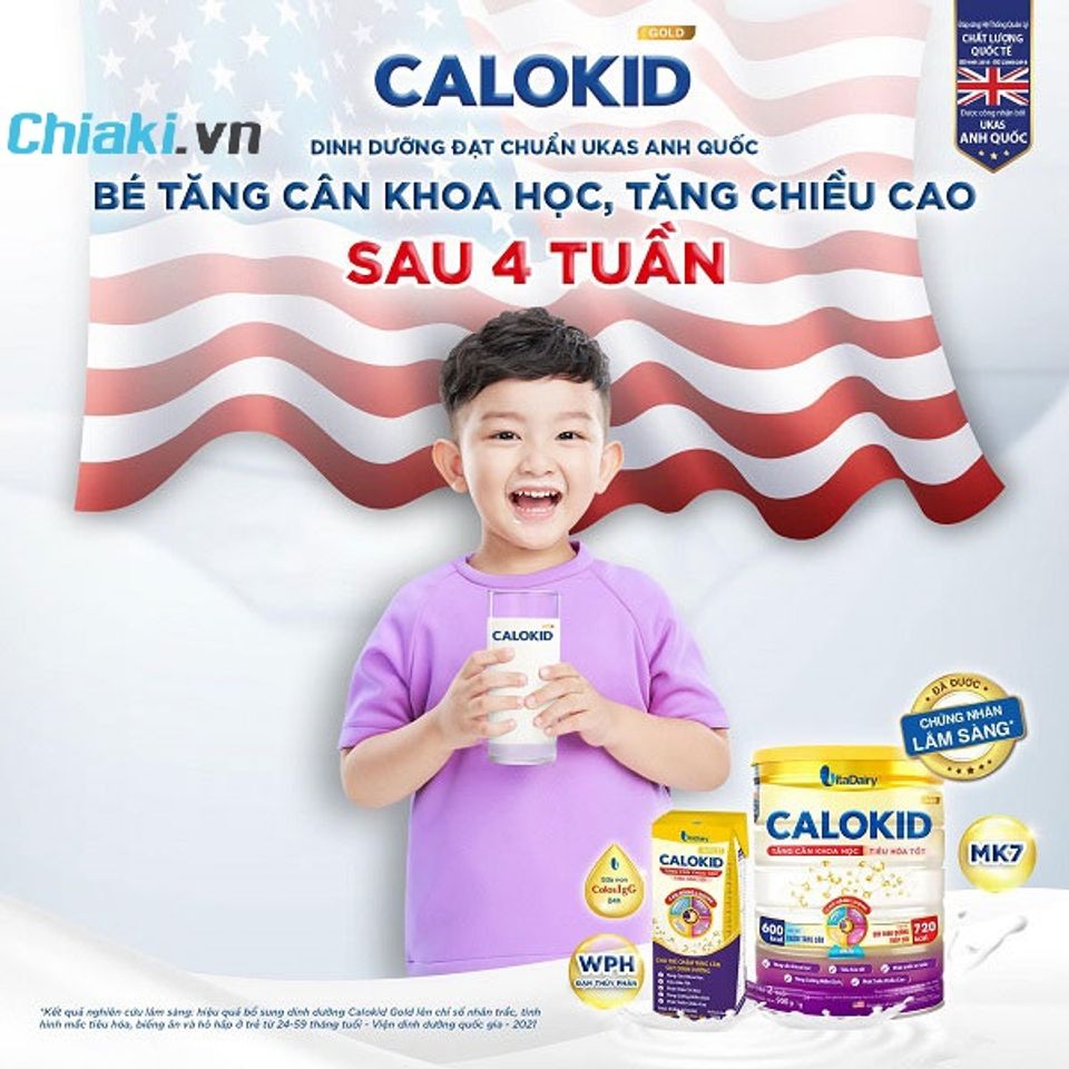 Sữa bột gi&uacute;p trẻ ph&aacute;t triển to&agrave;n diện Calokid Gold