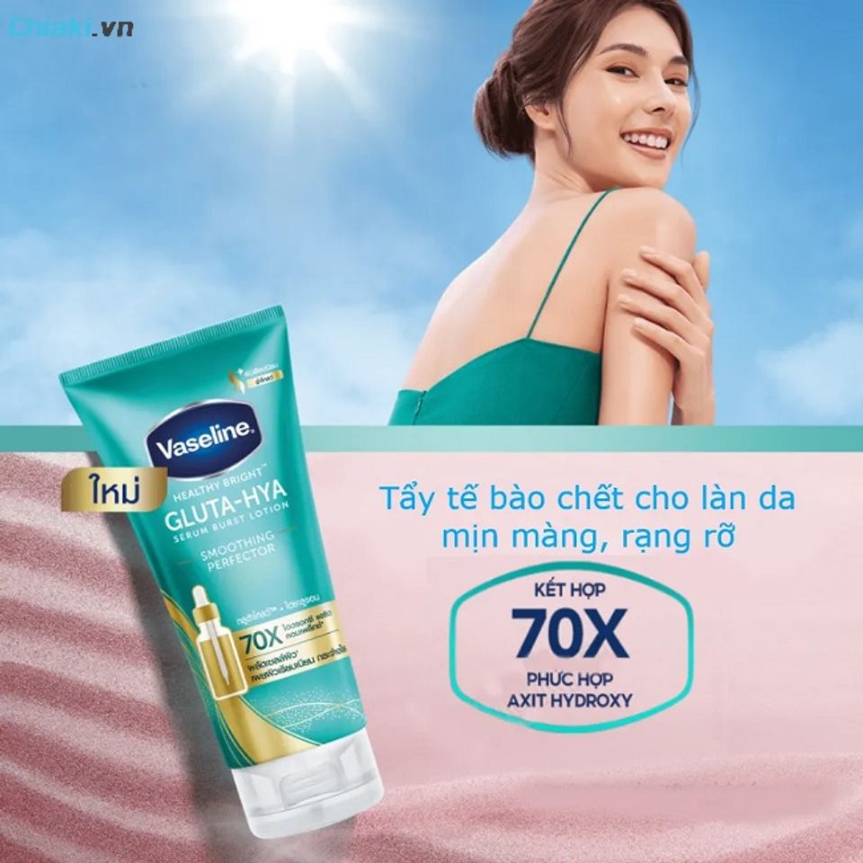 Sữa dưỡng thể Vaseline ban ng&agrave;y Healthy Bright Gluta Hya Smoothing Perfector