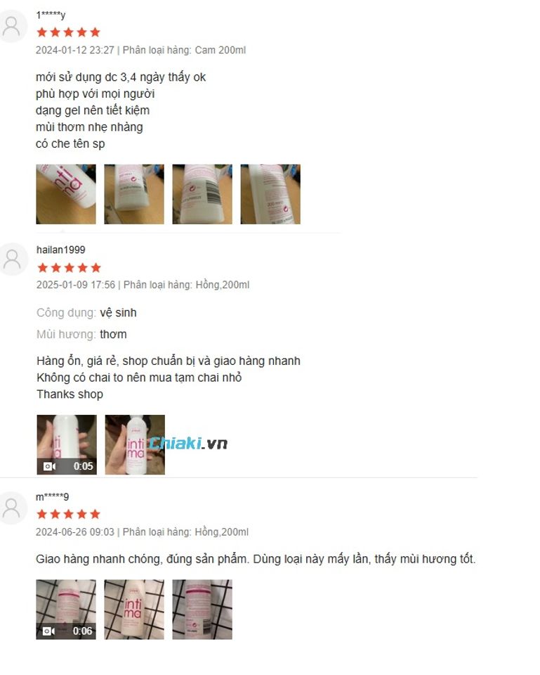Đ&aacute;nh gi&aacute; của người d&ugrave;ng về dung dịch vệ sinh intima m&agrave;u hồng