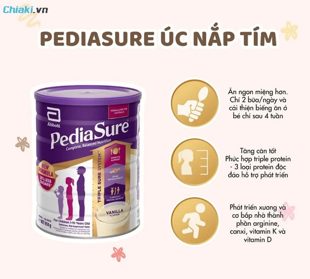 Sữa bột tăng đề kh&aacute;ng PediaSure &Uacute;c cho trẻ 1-10 tuổi