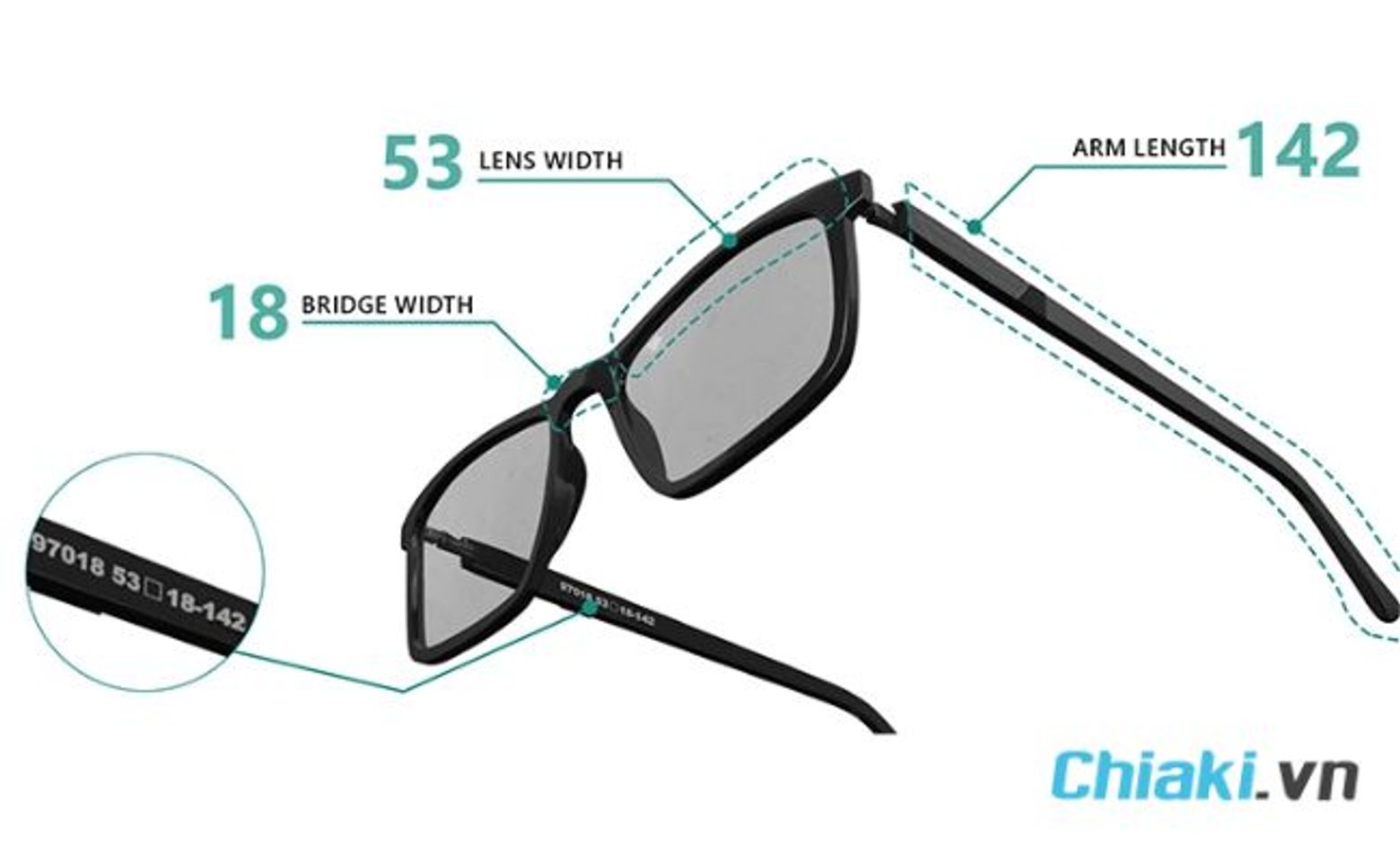 Xem th&ocirc;ng số size k&iacute;nh tr&ecirc;n th&acirc;n k&iacute;nh
